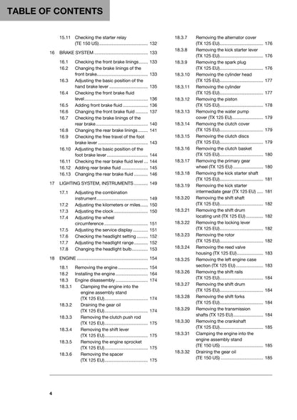 Husqvarna 2018 - TX 125 TE 150 - Workshop Service Repair Manual
