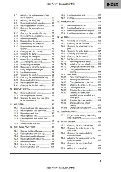 Husqvarna 2022 - TC 250 - Service Workshop Repair Manual