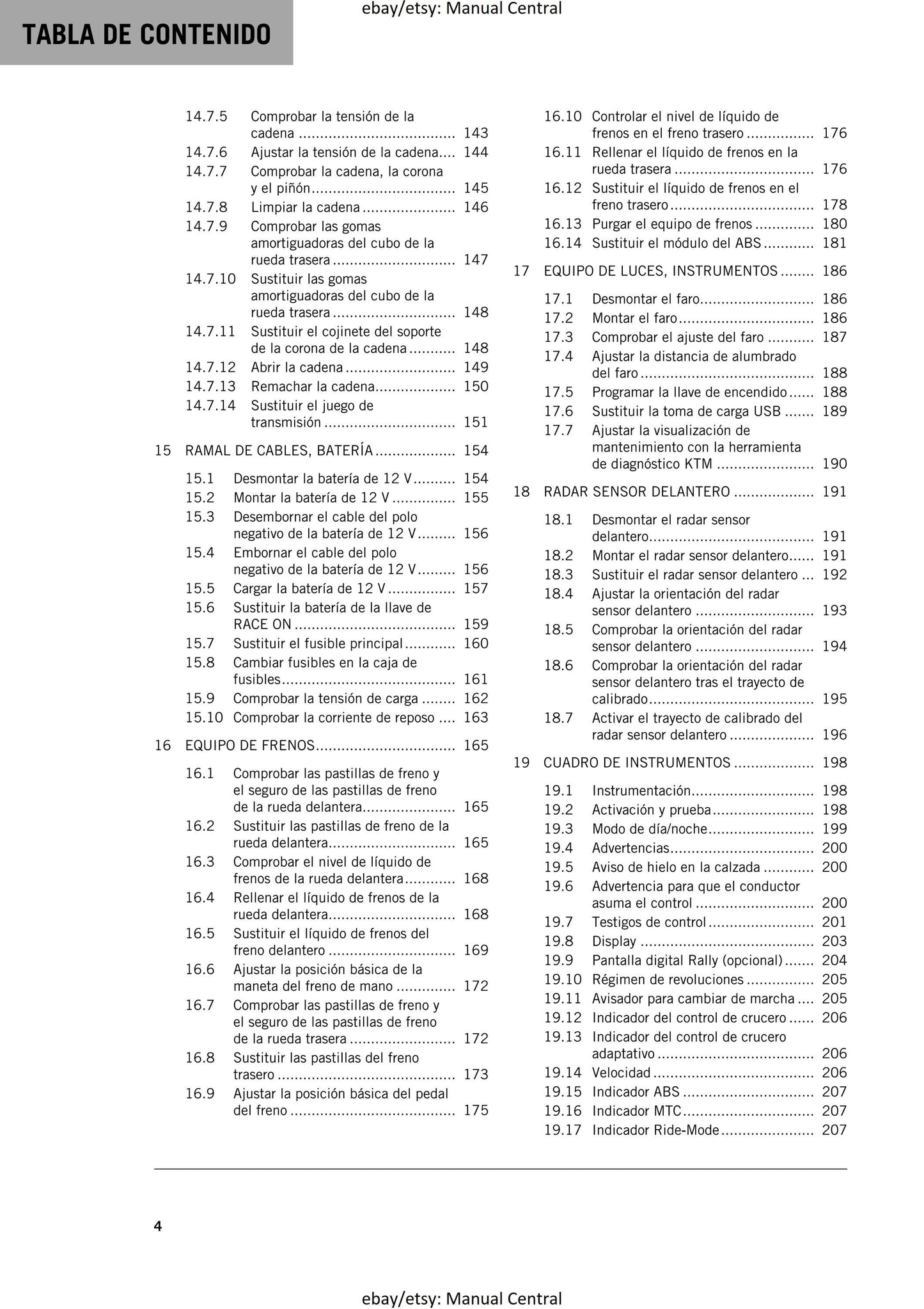 Spanish Language - KTM 2021 -1290 Super Adventure S - Manual de Reparacion
