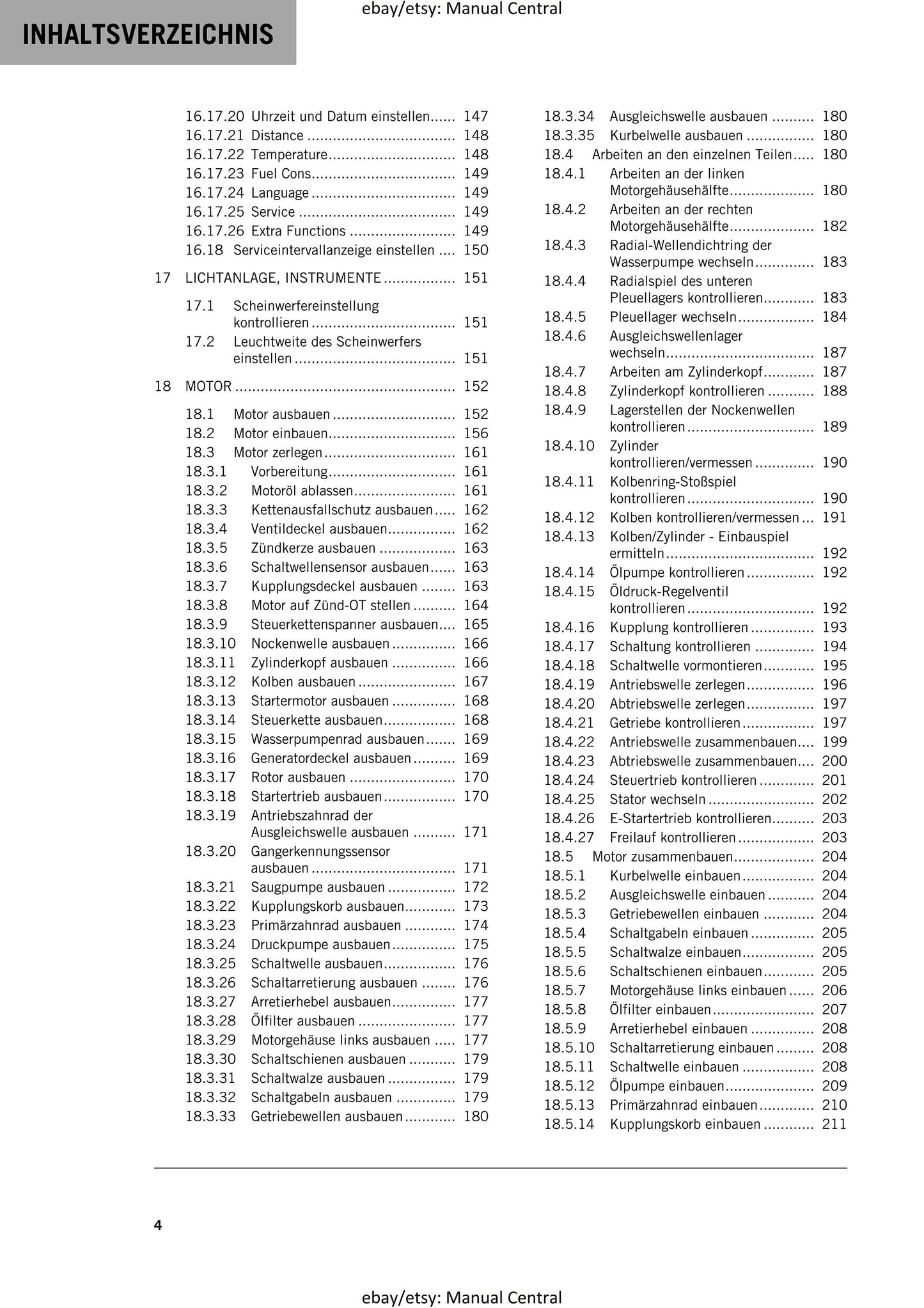 German Language - KTM 2020 - 390 Adventure - Reparaturanleitung - Service Workshop Repair Manual