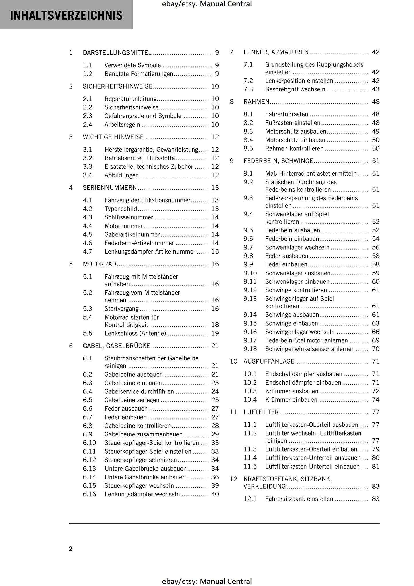 German Language - KTM 2020 -1290 Super Adventure S - Reparaturanleitung - Service Workshop Repair Manual