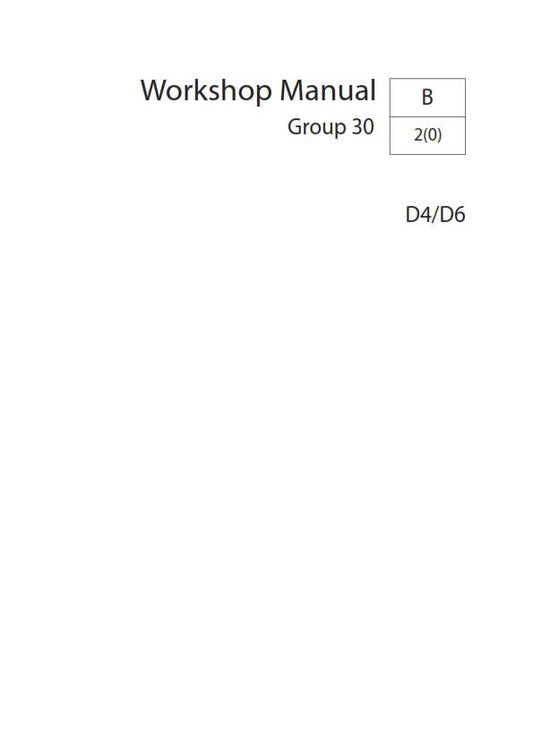 Volvo Penta - D4 D6 - Group 30 - Workshop Service Repair Manual