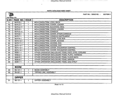 JCB 3DX Super BSIII Parts Book