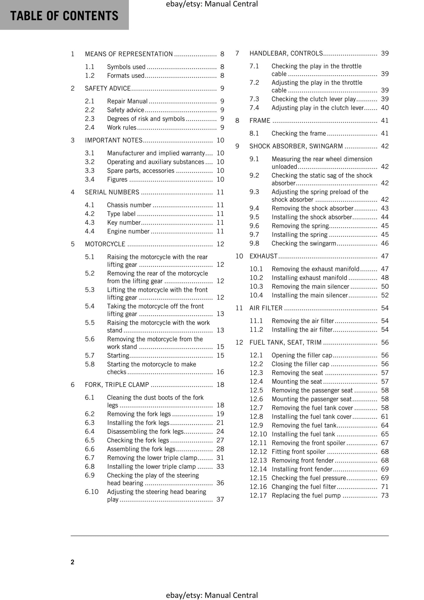 KTM 2016 - 125 200 DUKE - Service Workshop Repair Manual
