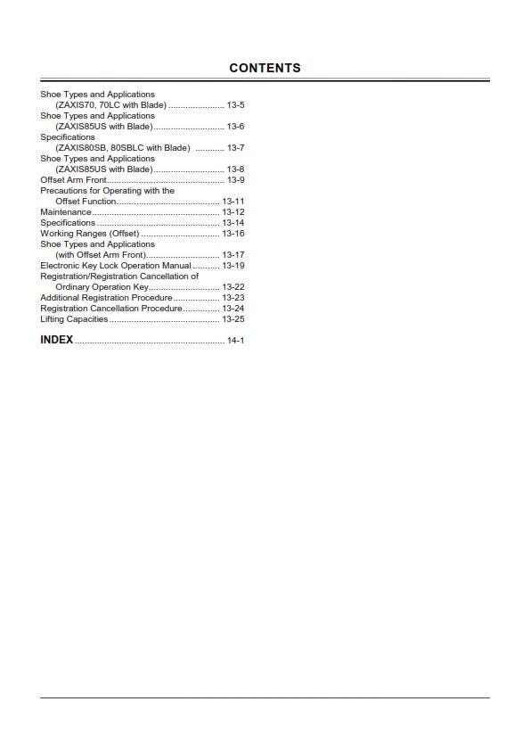 Hitachi Zaxis - 70 70lc 80sb 80sblc 85us - Operators Manual - Excavator