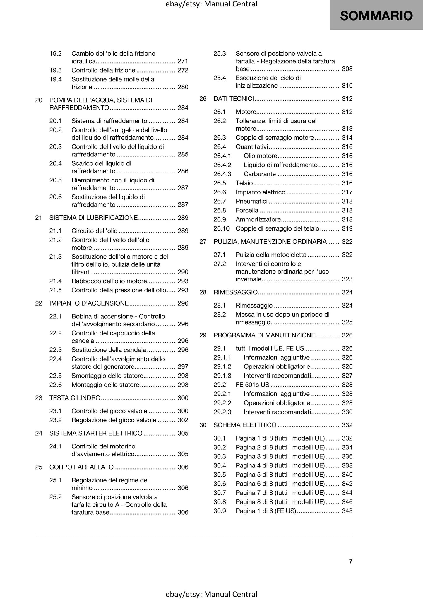 PDF - Italian Language - 2021 Husqvarna - FE 450 501 501s - Manuale Di Riparazione