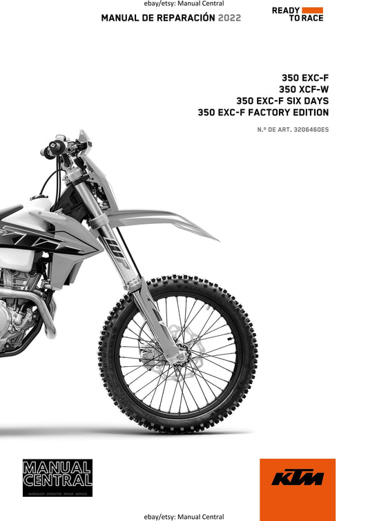Spanish Language - KTM 2022 - 350 Xcf-w Exc-f Six Days Factory Edition - Manual de Reparacion