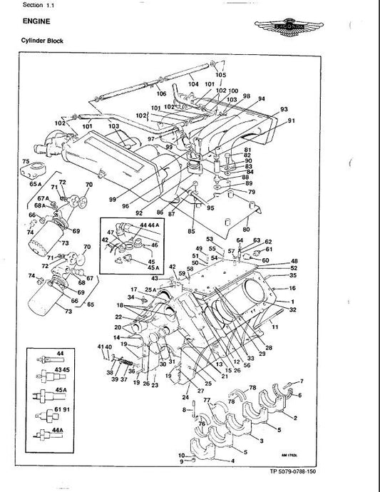 Aston Martin Lagonda Parts Manual