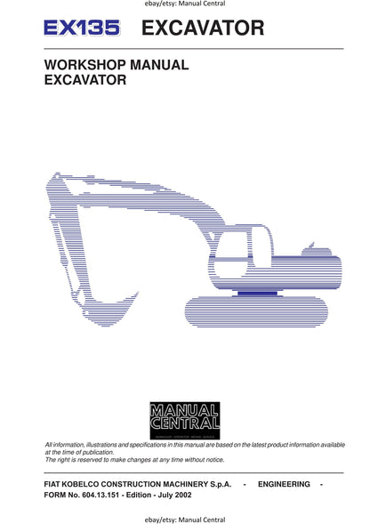 Fiat Kobelco - EX135 Excavator - Excavator Workshop Manual