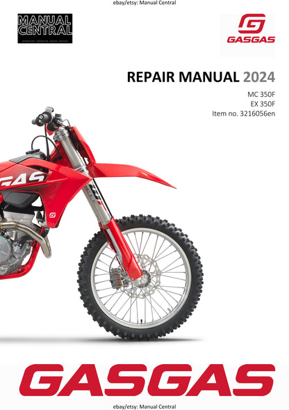 GasGas 2024 - MC 350F EX 350F - Service Workshop Repair Manual