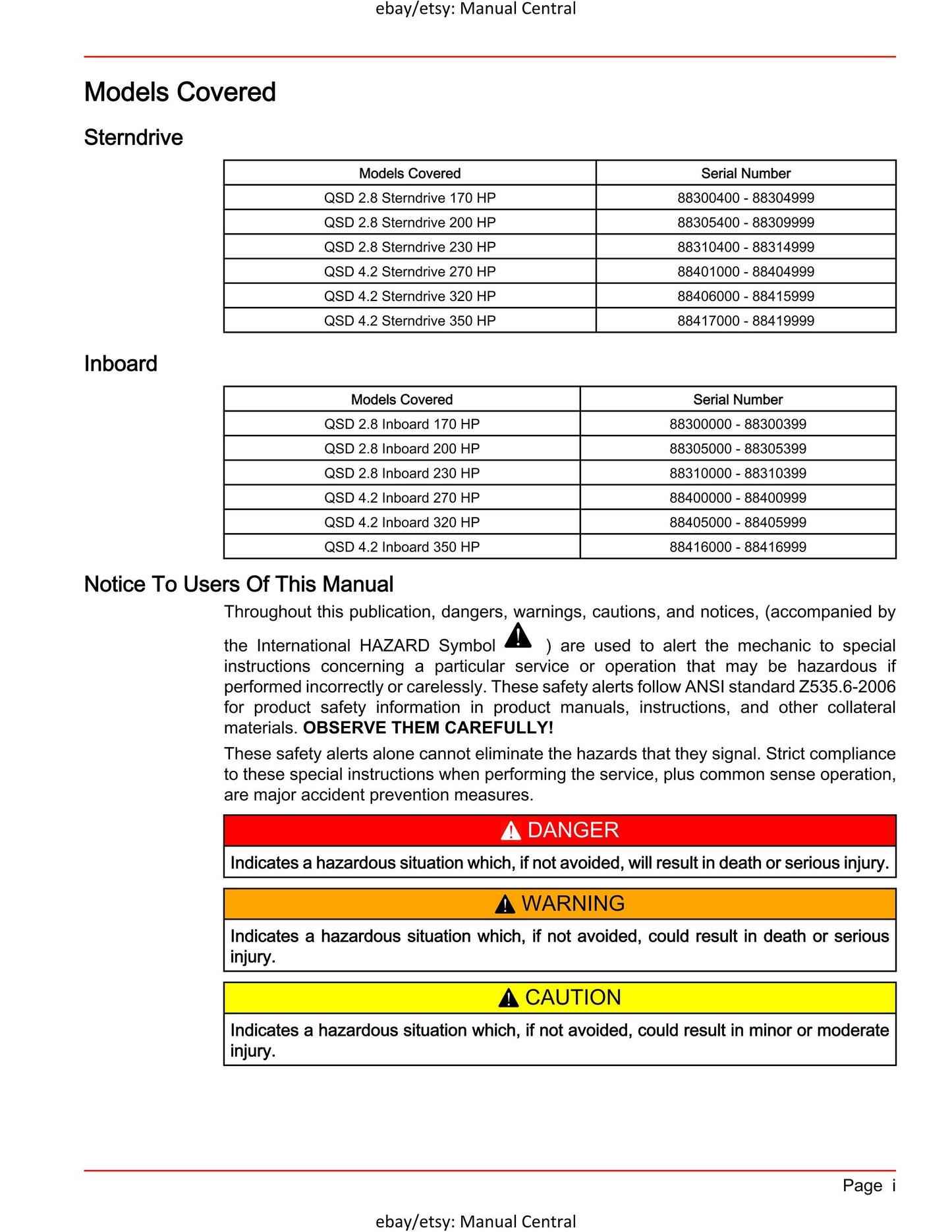 Cummins Mercury Service Manual 47 - QSD 2.8 4.2 Diesel Engine -