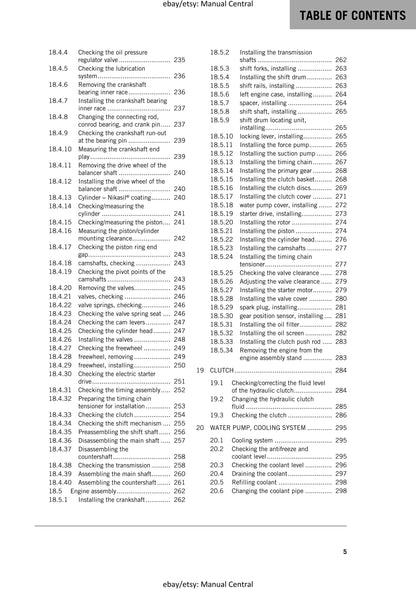 KTM 2019 -250 Exc-f Six Days - Service Workshop Repair Manual