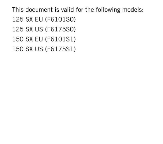 KTM 2019 - 125 150 Sx - Service Workshop Repair Manual