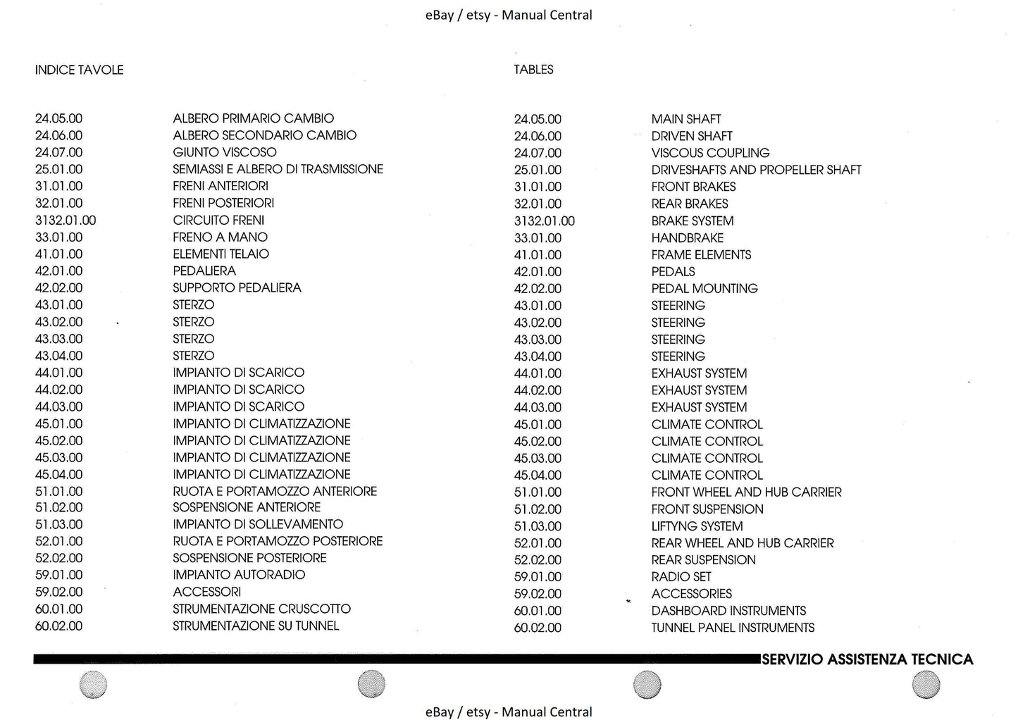 Lamborghini Diablo sv 1996 1997 - parts manual