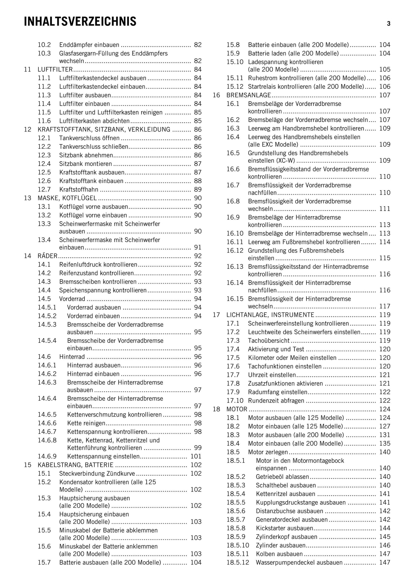 German Language - KTM 2015 - 125 200 Exc Six Days Factory Edition Xc-w - Reparaturanleitung - Service Workshop Repair Manual
