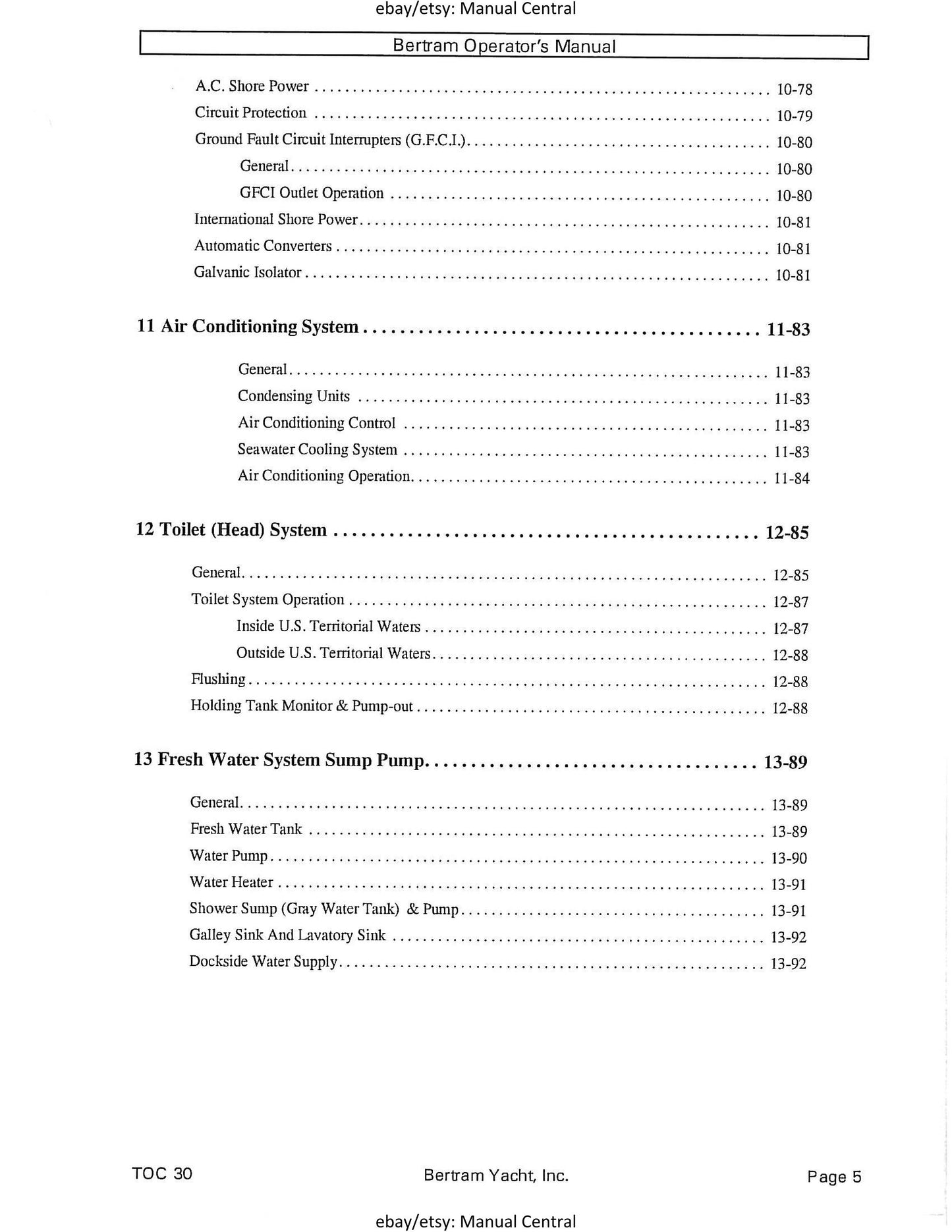 Bertram 30 Moppie - Owners Manual