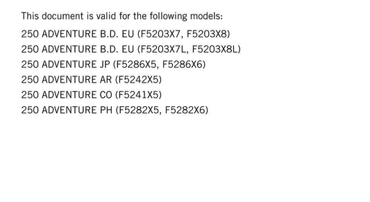KTM 2024 - 250 ADVENTURE - Service Workshop Repair Manual