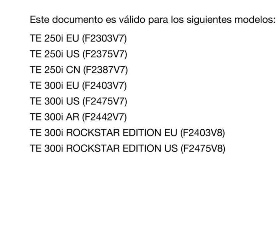 Spanish Language - Husqvarna 2022 - TE 250i 300i Rockstar Edition - Manual de Reparacion