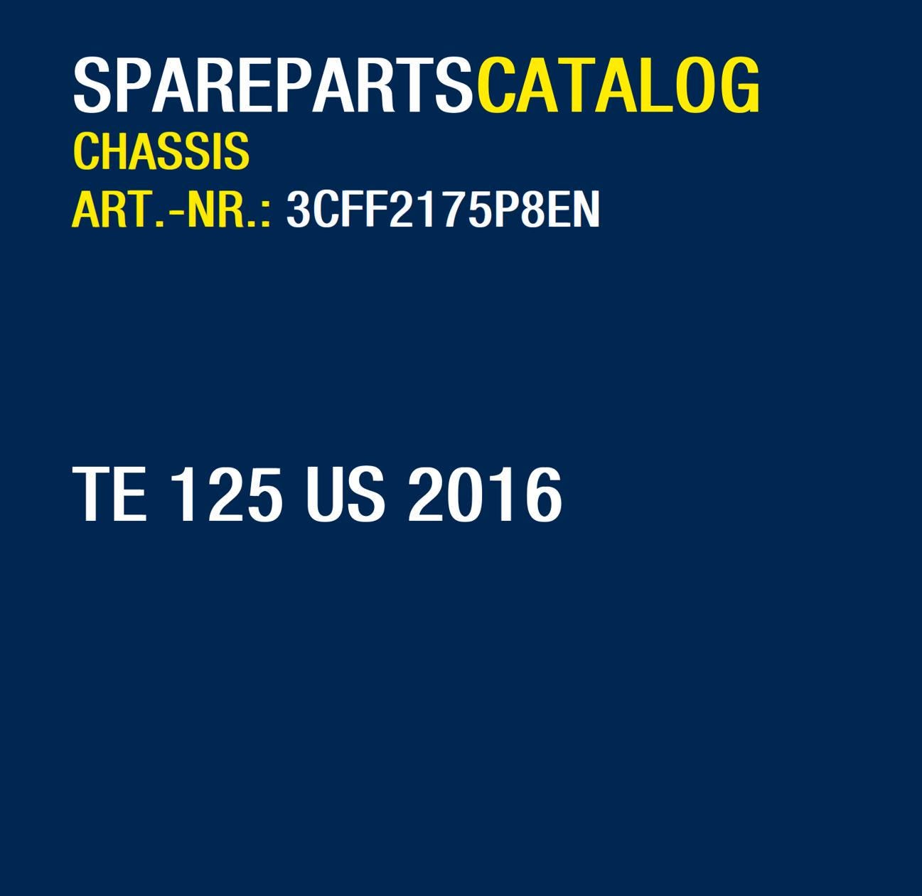 Husqvarna 2016 TE 125 US- Parts Manual Catalog