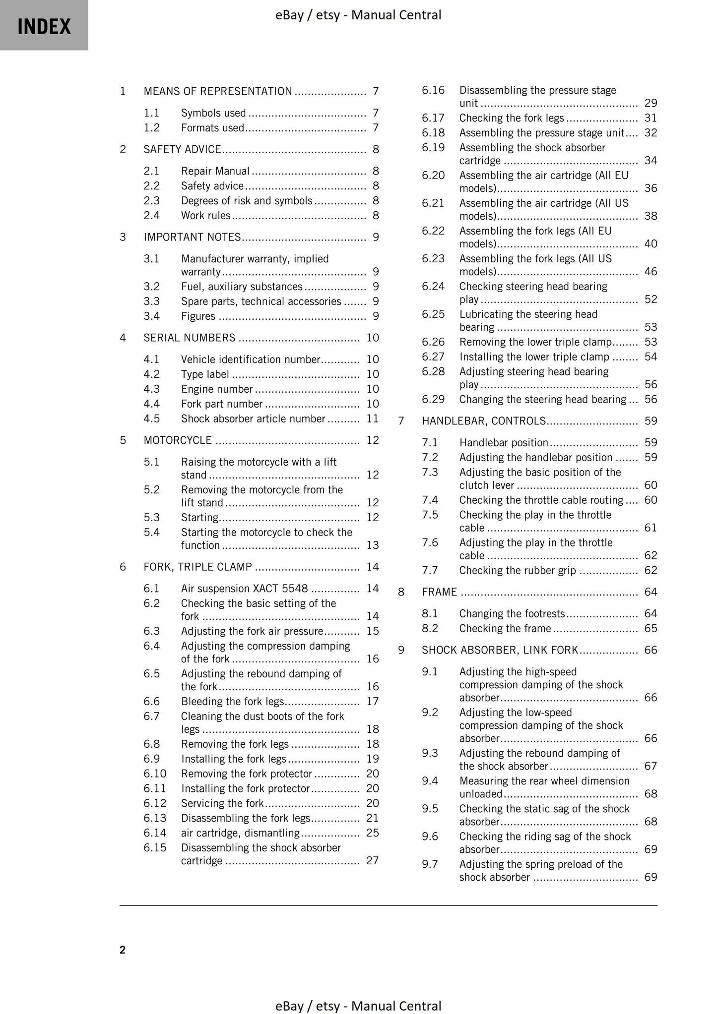 KTM 2020 - 125 150 SX - Service Workshop Repair Manual