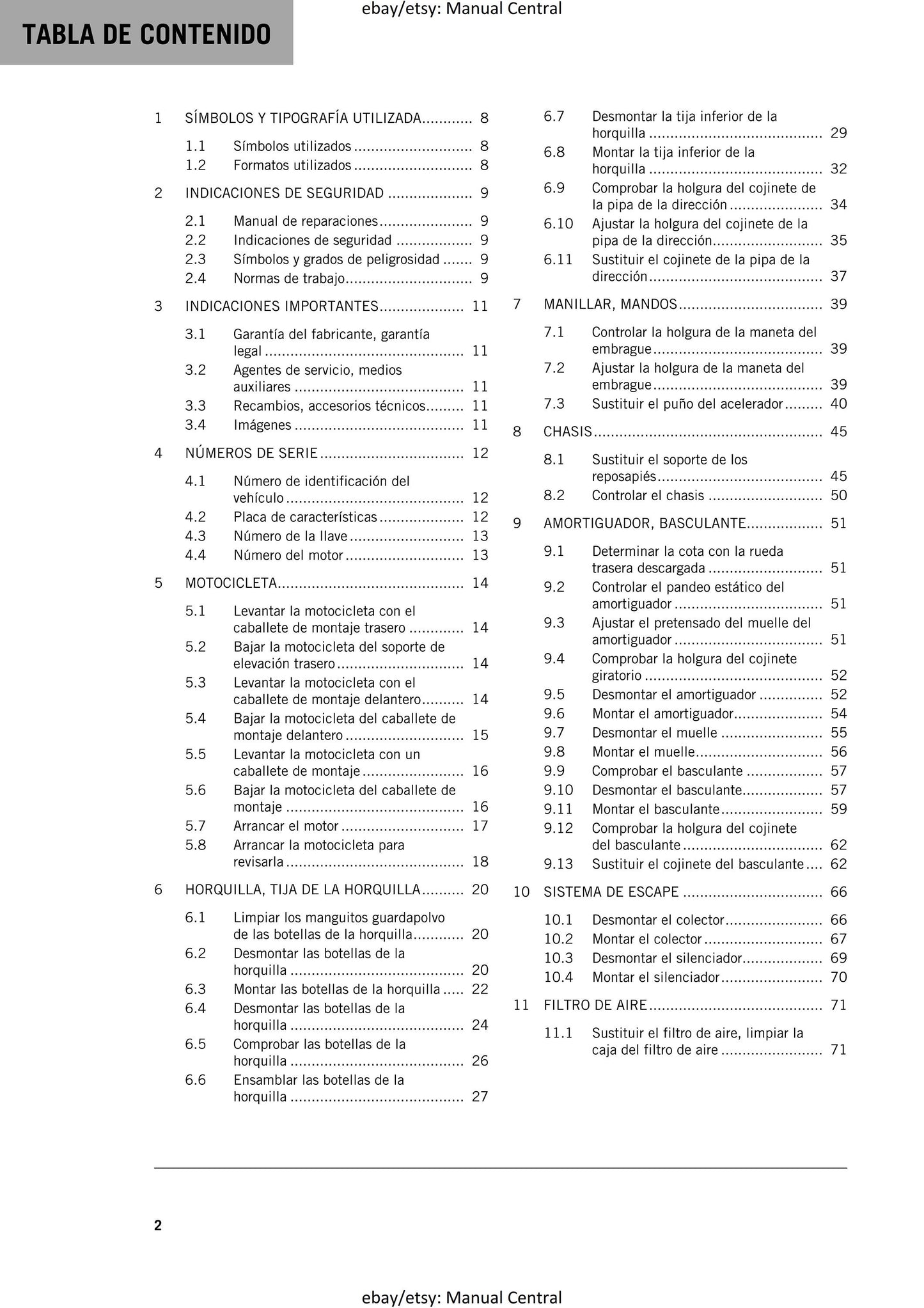 PDF - Spanish Language - KTM 2022 - 390 Duke - Manual de Reparacion