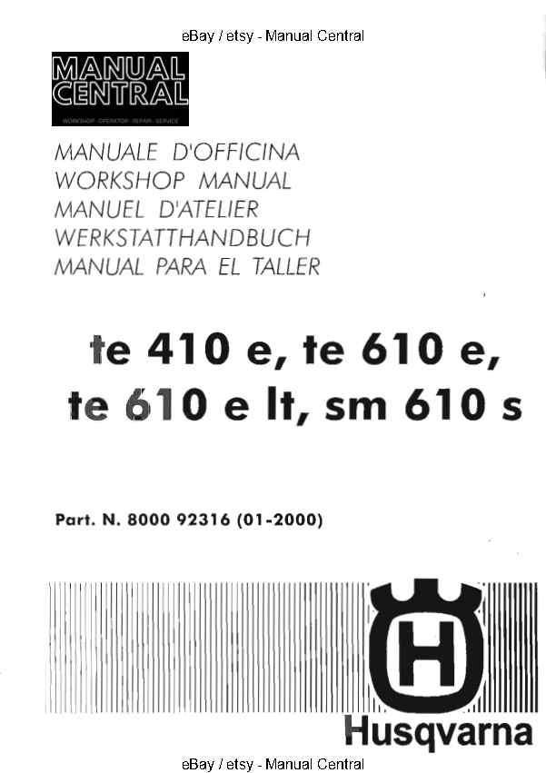 Husqvarna 1998 1999 2000 - te 410e 610e 610e-LT sm 610s - Workshop Service Repair
