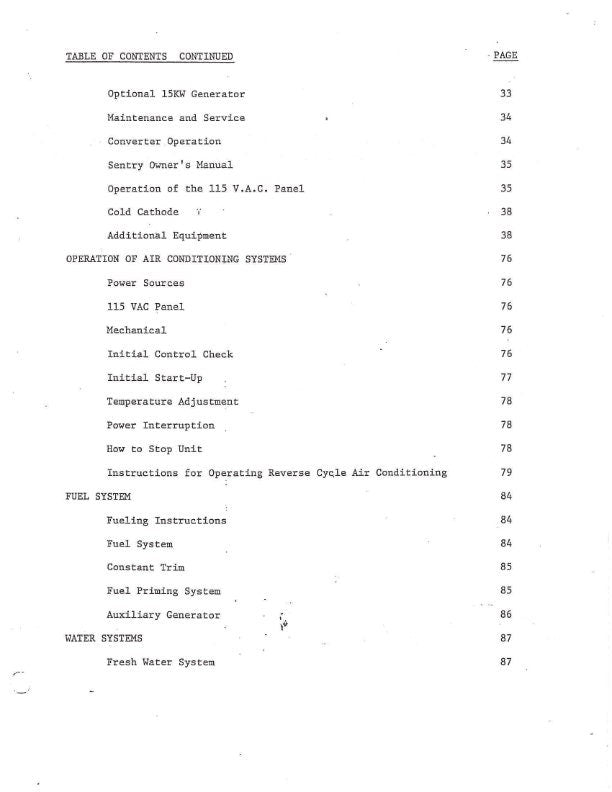 Bertram 46 yacht - Owners Manual