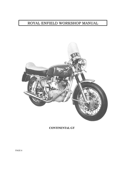 1957 to 1967 Royal Enfield Continental, 350 New Bullet, 250 Trials, Continental GT Workshop Service Repair Manual