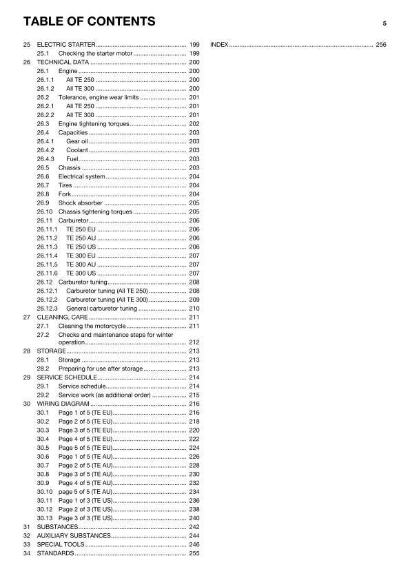 Husqvarna 2015 - TE 250 300 - Service Workshop Repair Manual