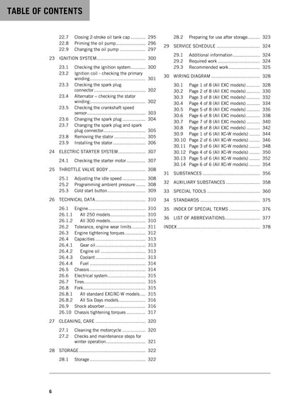 KTM 2019 -250 300 Exc Six Days TPI Xc-w - Service Workshop Repair Manual