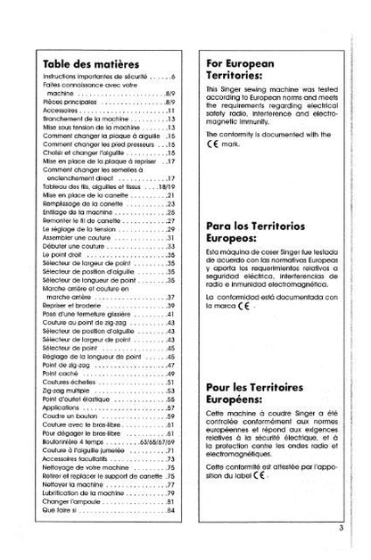 Singer 5805 Instruction Book - Libro de Instrucciones - livert d'instructions