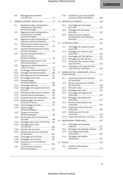 Italian Language - KTM 2023 - 125 Sx Xc - Manuale Di Riparazione