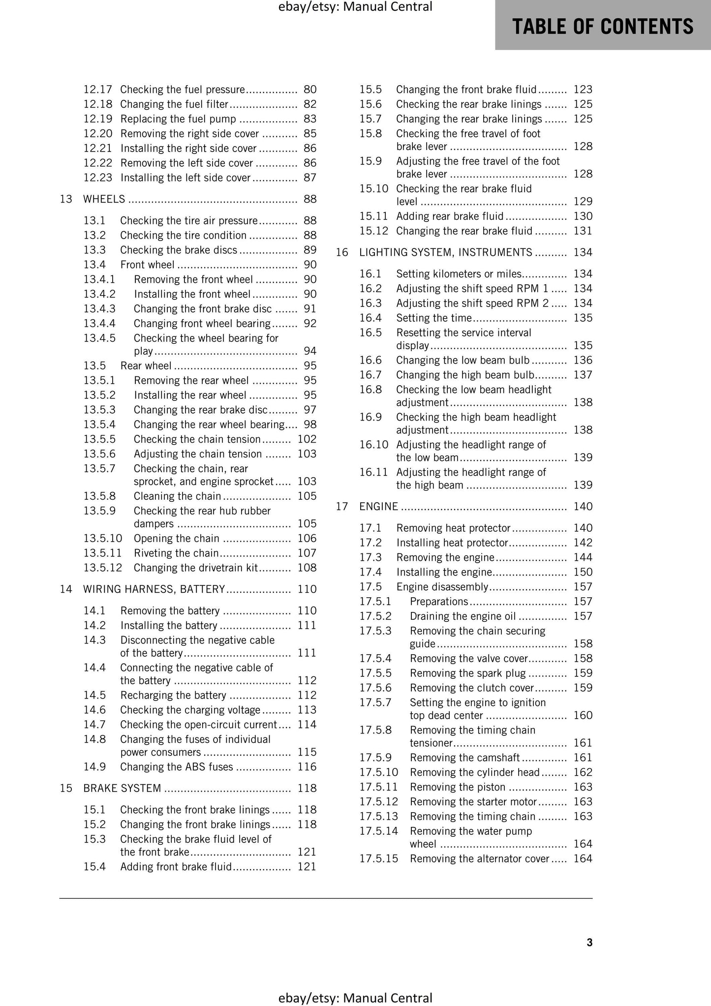 KTM 2017 - RC 250 - Service Workshop Repair Manual