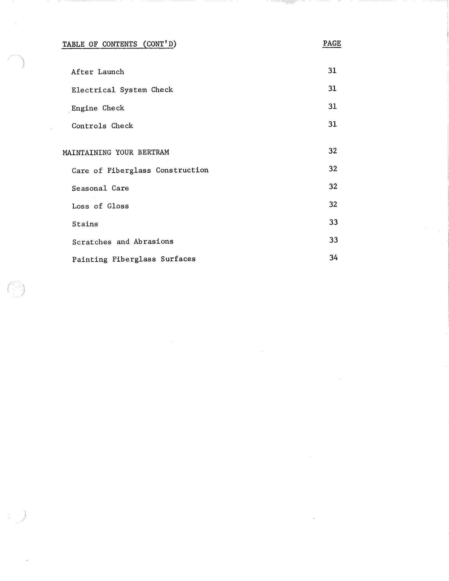 Bertram 24 - Owners Manual