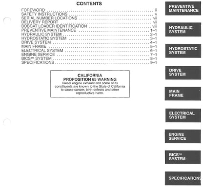 Bobcat - 450 453 - Service Workshop Repair Manual