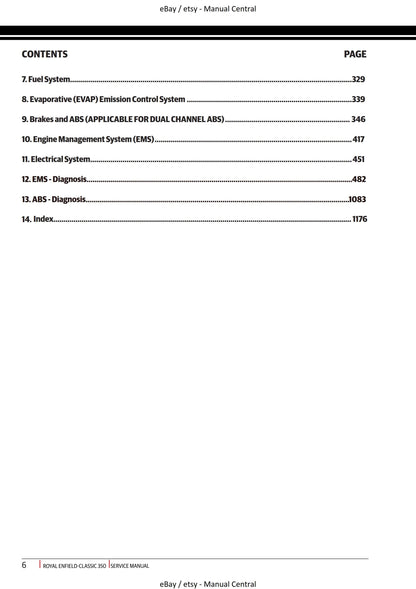 Royal Enfield - Classic 350 J Platform - Euro V -  Service Workshop Repair Manual 2021 Edition