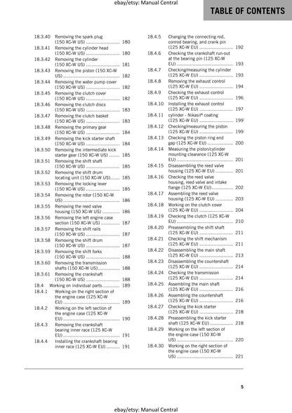 KTM 2018 - 125 150 XC-W - Service Workshop Repair Manual