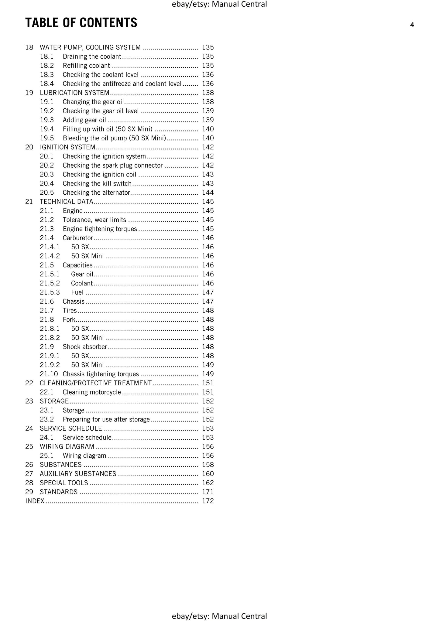 KTM 2015 - 50 SX MINI - Service Workshop Repair Manual