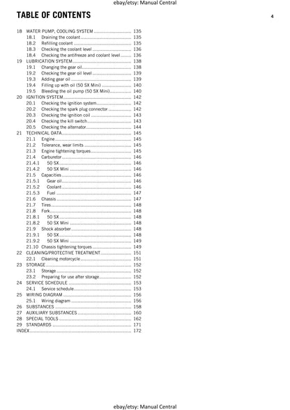 KTM 2015 - 50 SX MINI - Service Workshop Repair Manual