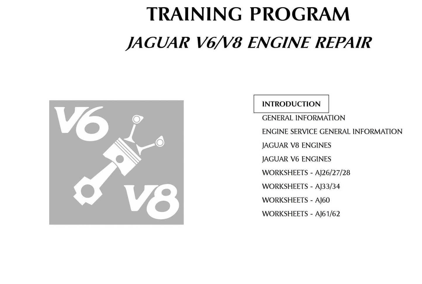 Jaguar Aj V6 V8 Engine - Service Repair Workshop Manual - 2003 Edition