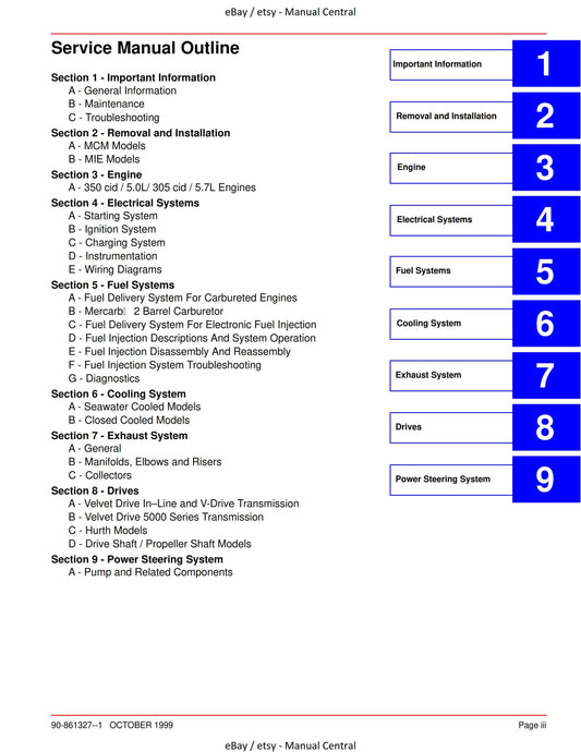Mercury Mercruiser Service Manual 24 - Marine Engines GM V8 305 350 Cid (5.0L) (5.7L)