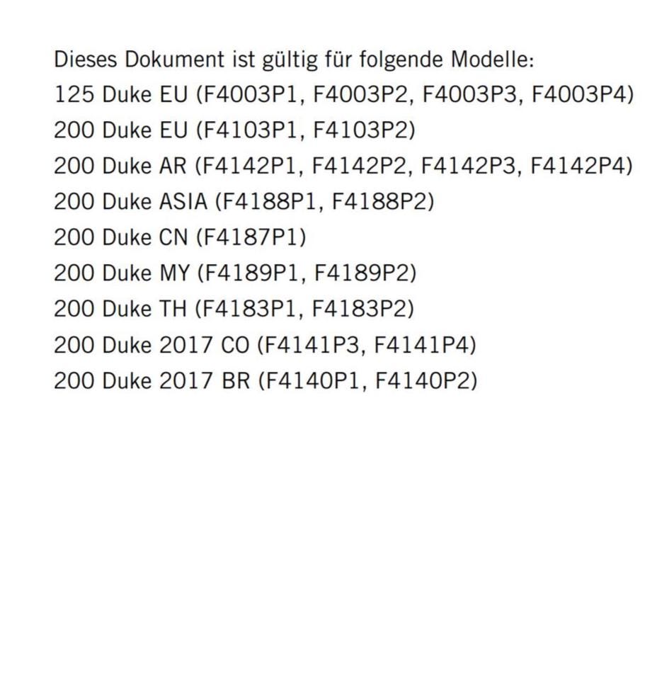 German Language - KTM 2016 - 125 200 Duke - Reparaturanleitung - Service Workshop Repair Manual