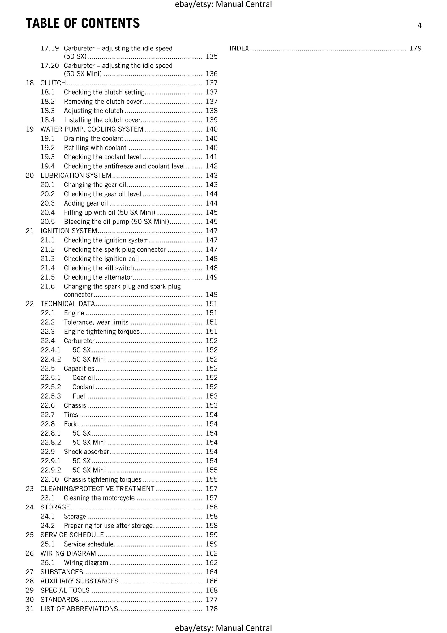 KTM 2016 - 50 SX Mini - Service Workshop Repair Manual