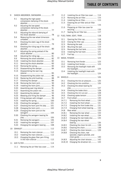 KTM 2017 - 250 300 EXC XC-W Six Days - Service Workshop Repair Manual