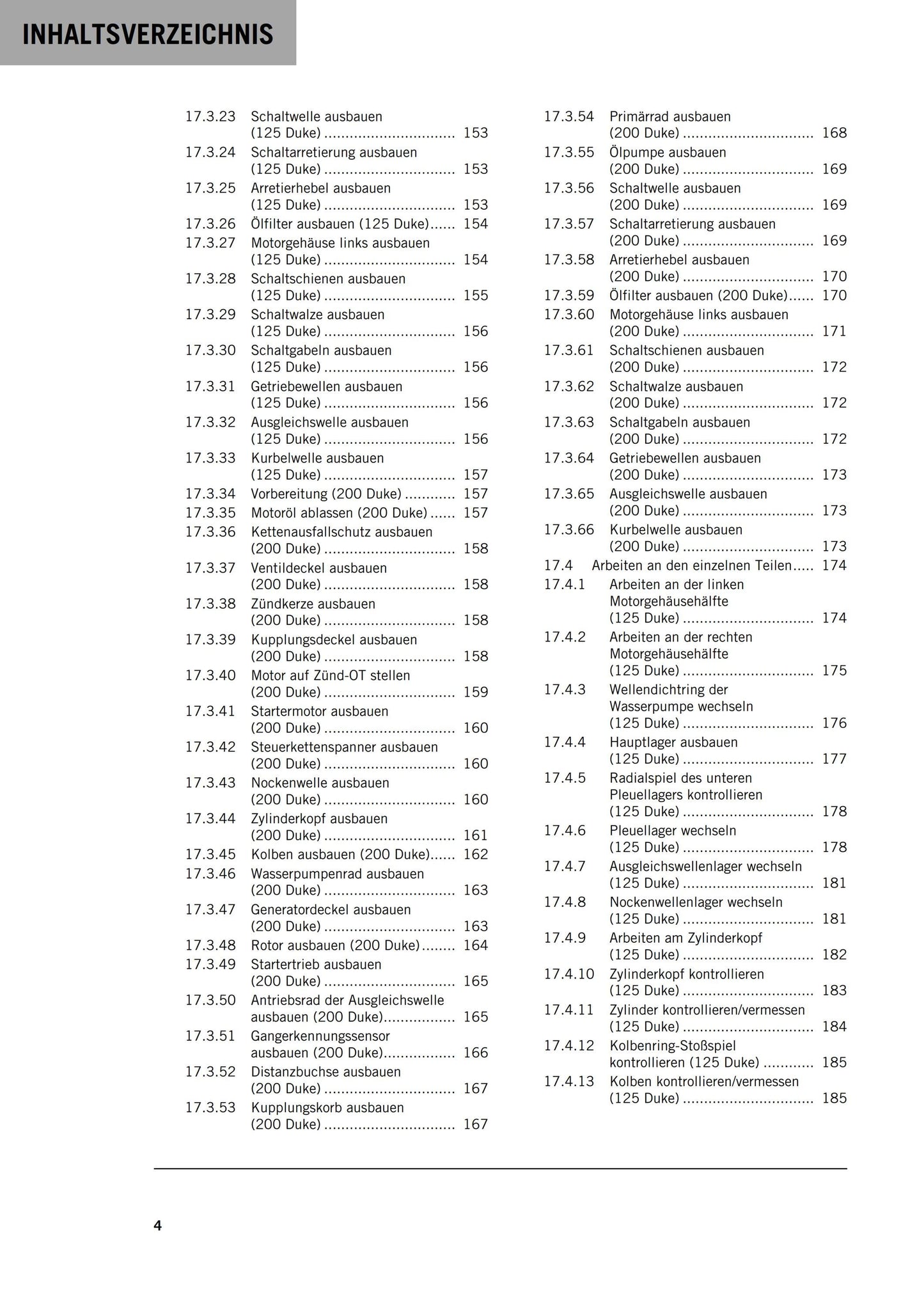 German Language - KTM 2016 - 125 200 Duke - Reparaturanleitung - Service Workshop Repair Manual