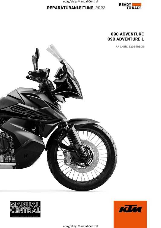 German Language - KTM 2022 - 890 Adventure & L - Reparaturanleitung