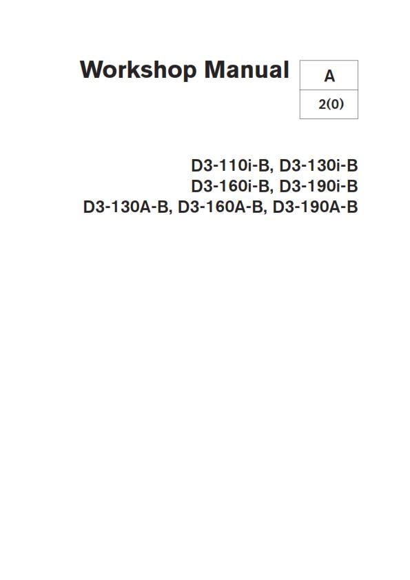 Volvo Penta - D3 110i-B 130i-b 160i-b 190i-b 130A-b 160a-b 190a-b - Workshop Service Repair Manual