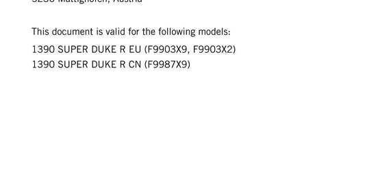 KTM 2024 - 1390 Super Duke R - Service Workshop Repair Manual