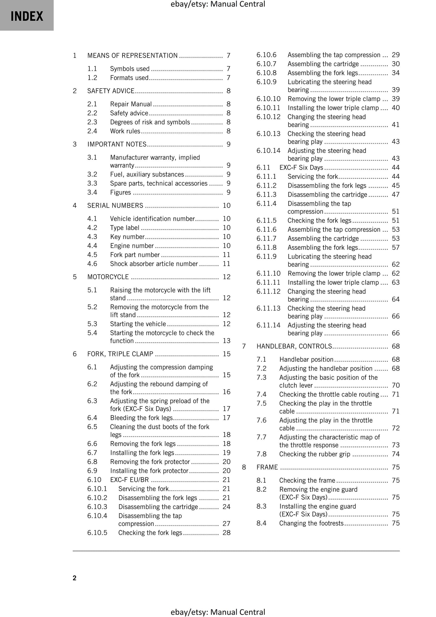PDF - KTM 2020 - 250 EXC-F Six Days - Service Workshop Repair Manual