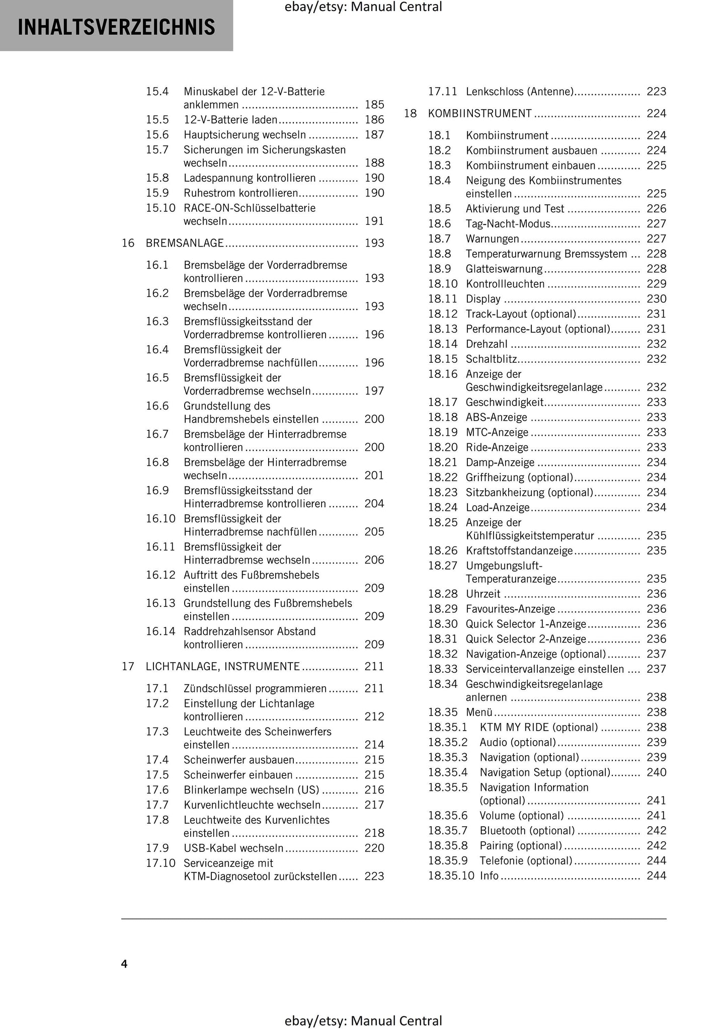 German Language - KTM 2020 - 1290 Super Duke GT - Reparaturanleitung - Service Workshop Repair Manual